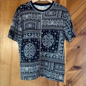 PacSun Black & White Western Bandana-Print Cotton T-Shirt